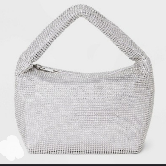 a new day Handbags - A New Day Mia Mille Silver Crystal Mesh Handbag
